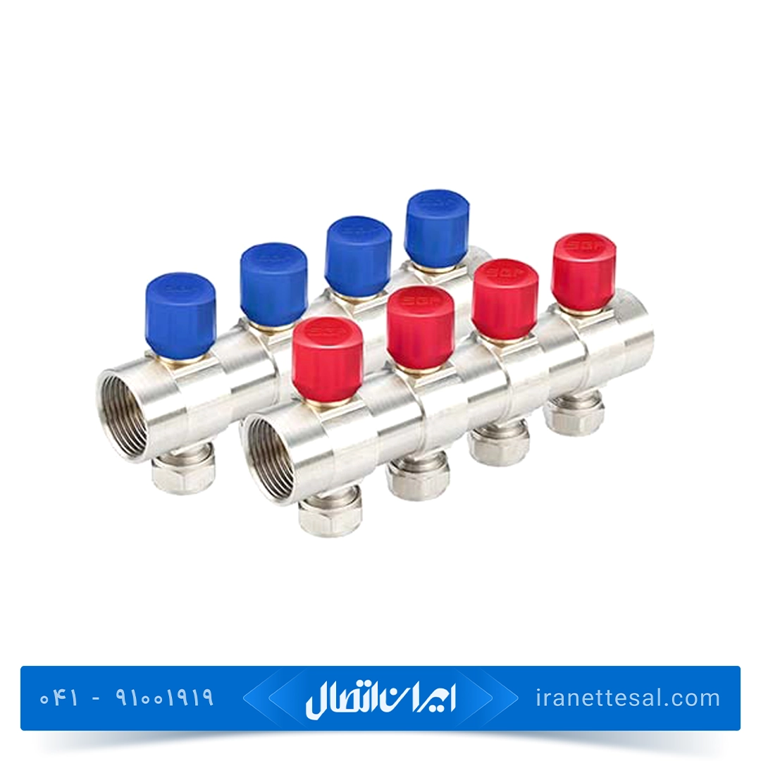 نیوکلکتور کوپلی همراه با شیر تنظیم (دسته آبی و قرمز) نیوپایپ