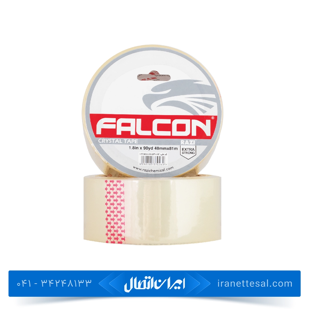 چسب نواری پهن کریستال رازی مدل فالکون 90 یارد